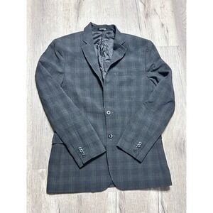 Express Mens Extra Slim Plaid Blazer Grey 40R Two Button Suit Jacket 024350263